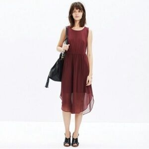 Madewell silk midi dress with pockets